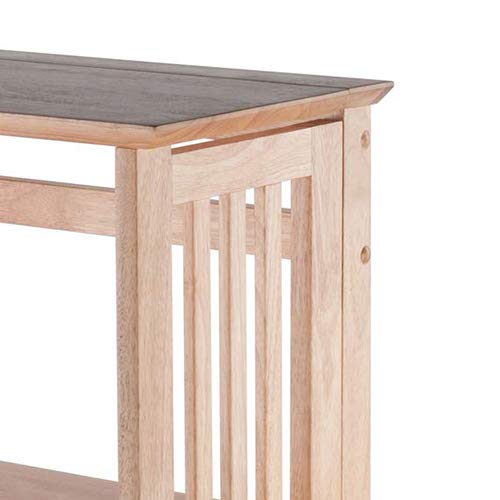 Winsome Wood Mission-Style Natural Beechwood 4-Tier Folding Shelf Winsome