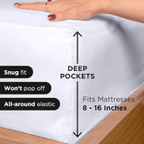 ROYALE LINENS 4 Piece Full Sheets Set - Soft Brushed 1800 Microfiber Bedding - 1 Fitted and 1 Flat Sheet, 2 Pillow Cases - Wrinkle Free & Fade Resistant - Hotel Luxury Bed Sheets Set (White, Full) ROYALE LINENS