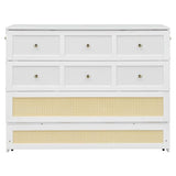 Harper & Bright Designs Cabinet Murphy Bed Full Size with Big Drawer, Solid Pine Wood Foldable Murphy Platform Bed with Slats for Guest Bedroom, Office or Small Room Harper & Bright Designs
