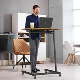 Eocnrhe Treadmill Desk, Mobile Small Standing Desk with Wheels for Walking Pad, Portable Table for Laptop, Rolling Table Adjustable Height, Bedside Table Eocnrhe
