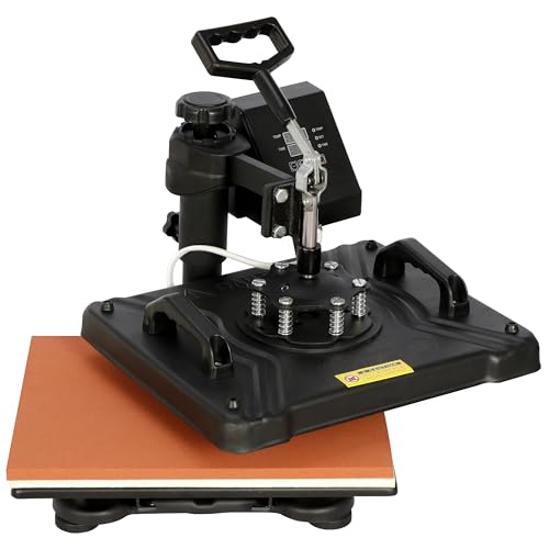 SUPER DEAL 5 in 1 Heat Press Machine, 12" x 15" 360-degree Rotation Quality Industrial Digital Heat Transfer Machine Combo for Hat Mug Plate Cap T-Shirt 110V, Black SUPER DEAL