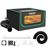 Lutyr Skpuphy Integrated Laser Engraver Enclosure with LED Light, Ventilation Kit, Fits for Most Laser Cutter, Insulates Against Smoke, Odor and Noise, Eye Protection 720 * 720 * 400MM Lutyr