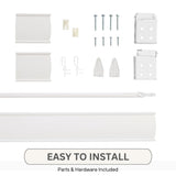 LOTUS & WINDOWARE Cordless Faux Wood Blinds, 35" Wide x 72" Long, Smooth, Snow White, 2 Inch Horizontal Blinds – for Living Room, Bedroom, Interior Door Windows LOTUS & WINDOWARE