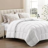 ACCURATEX Lightweight Duvet Insert King Size - Summer Bedding Comforter - 250GSM Filled Thin Duvet - Soft & Breathable, Quilted Comforters with 8 Tabs,White,King 104x90 Inches ACCURATEX