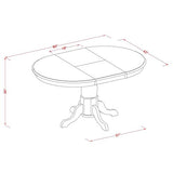 East West Furniture POML5-SBR-W 5 Piece Modern Set Includes an Oval Wooden Table with Butterfly Leaf and 4 Dining Room Chairs, 42x60 Inch East West Furniture