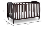 Delta Children Taylor 4-in-1 Convertible Baby Crib, Easy to Assemble, Sustainable New Zealand Wood, JPMA Certified, Dark Chocolate Delta Children