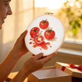 Tomato Embroidery Kits for Beginners Adults, Hand Embroidery Starter Kit, Cross Stitch Kits for Beginners DIY Craft Kits for Adults Women, Entire Set of Embroidery Supplies【Full-length Video Tutorial】