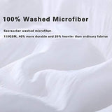 AveLom White Duvet Cover Queen (90 x 90 Inches)， 3 Pieces (1 Duvet Cover + 2 Pillow Cases) Stripe Zipper Closure Corner Ties Soft Washed Microfiber Duvet Cover for Men, Women AveLom
