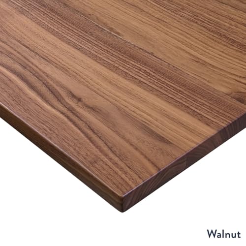 Desky Dual Hardwood Sit Stand Desk - 80x30 Electric Standing Desk - Dual Motor, 3 Stage Adjustable Height Desk - Solid Wood Standing Desk - Whole-Piece Top in Saman Wood Desky