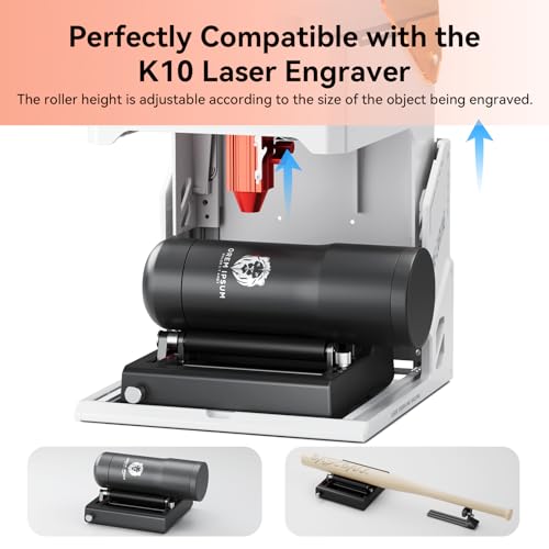 Roatry WAINLUX K10 Laser Rotary Aattachment for Laser Engraver and Cutter Rotary Roller,Engraver Accessory Y-axis Rotary Roller for Engraving Cylindrical Objects, Wine Glass, Tumbler, Pen WAINLUXPRO