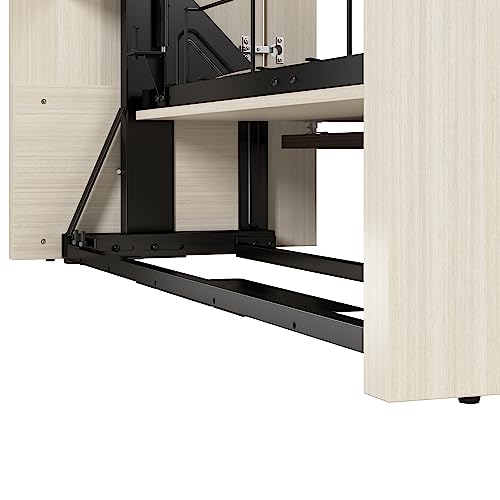 Bestar Lumina 68W Queen Murphy Bed in White Chocolate, Sleeping Arrangement for Multipurpose Room Bestar