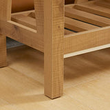 HOMCOM Console Table, Farmhouse Entryway Table with Storage Slatted Shelf, Rustic Sofa Table with Anti-Tipper for Living Room, Hallway, Brown HOMCOM