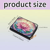 Credit Card Holder, DIY Diamond Art Painting Zipper Credit Cards Wallet for Women Accordion Card Cases Holder KeyChain Wallet-Pink Flower WoodArtSupply