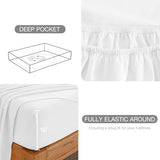 Yibeizi Twin Sheets Set, White Cooling Hypoallergenic Microfiber Single Bed Sheets, Soft Oeko-Tex Extra Deep Pocket Sheets & Pillowcases Wrinkle Free Bedsheets Yibeizi
