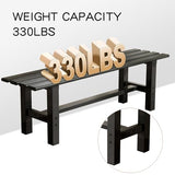 TECSPACE 47 Inches Aluminum Outdoor Weatherproof Bench Backless, 330 LBS Bearing Capacity Garden Porch Bench, Black TECSPACE