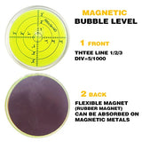 Magnetic Round Bubble Level Tool Bullseye Inclinometer Machinist Pocket Precision Spirit String Circular - Trailer Rv Leveling System Blocks Table Post Indicators Camper Leveler Magnet 2.4 Inch 60mm GEONASSUR