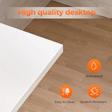 Mericonia 66 inch Large Corner Gaming Desk, Simple L Shaped Desk with CPU Stand & Hooks, Computer Desk for Home, Bedroom & Office Workspace, White Mericonia