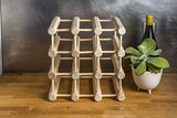 J.K. Adams Wood Stackable Modular Wine Rack Storage Holder with Natural Pins, 12 Bottle, Ash J.K. Adams