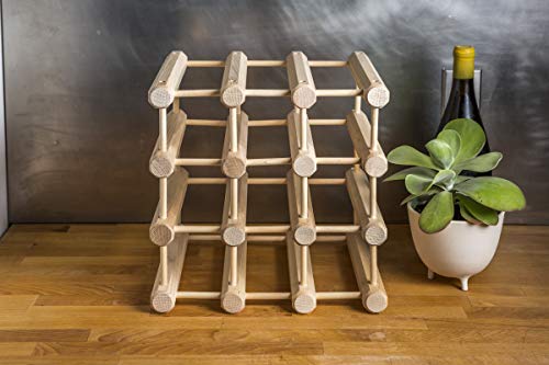 J.K. Adams Ash Wood Modular Stackable Wine Rack Storage Holder with Natural pins, 40 Bottle J.K. Adams