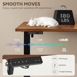 Homiflex 47 Inch L Shaped Standing Desk with 3 Drawers Electric Standing Desk with Storage Computer Desk Adjustable Height with Power Outlets 4 Memory Presets for Home Office Rustic Brown Homiflex