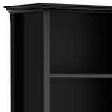 SIMPLIHOME Amherst Bookcase - 70 inch Tall 5-Shelf Solid Wood Bookshelf in Black, Transitional Storage for Living Room, Study Room or Office with Adjustable Shelves and Tapered Legs SIMPLIHOME