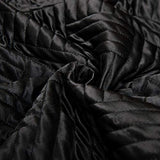 NTBAY Twin Silk Satin Quilt Set, Geometric Pattern Bedspread Luxury Quilted Coverlet Set for All Seasons(1 Quilt, 1 Pillow Sham), Black NTBAY