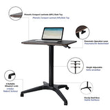 CARTMAY Mobile Standing Desk,Pneumatic Height Adjustable Laptop Desk, Mobile Laptop Desk with Wheels, Height Adjustable from 29.5'' to 47'',Black CARTMAY