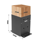 Nrspp 4x4 Post Base 8 Pcs,（Inner Size3.5"x3.5"）Wood Fence Pergola Post Bracket, Black Powder Coated Post Anchor,Deck Post Base Support Base Plate Pergola Brackets Fence Kit… Nrspp