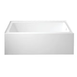 Aqua Eden VTAP6032R22C 60-Inch Anti-Skid Acrylic 3-Wall Alcove Tub with Right Hand Drain Hole, White Kingston Brass