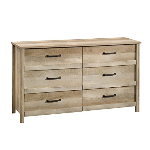 Sauder Cannery Bridge 6 Drawer Dresser Bedroom Dresser Chest of Drawers Wooden, in Lintel Oak Sauder