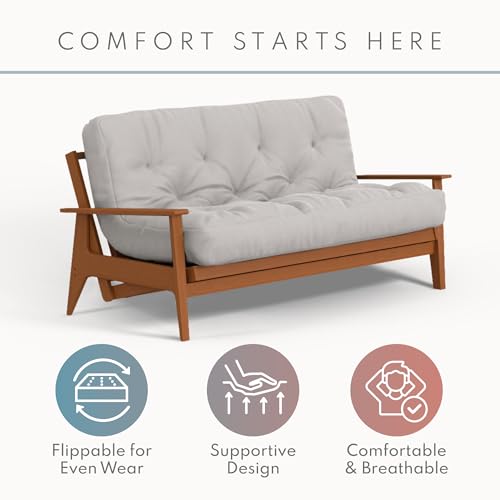 Royal Sleep Products by The Futon Factory 8 inch Memory Foam Futon Mattress - Cover - Size - CertiPUR Certified Foams - Made in The USA (Frame Not Included) (Denim Blue, Full) Royal Sleep Products