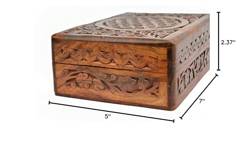 New Age Source The Carved Wood Box Flower of Life New Age Source