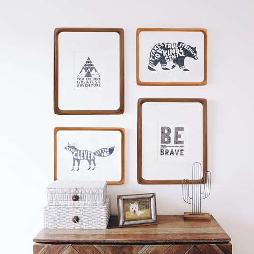 XKIILH 8x10 Picture Frames Walnut Solid Wood with Real Glass Vertical Horizontal Standing Display Photos 5x7/6x8 with Mat or 8x10 Without Mat Lovely Gift for Desk Tabletop Wall Mount H10 XKIILH