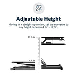 Vari VariDesk Essential Vertical Lift 30 Inch Standing Desk Converter - Compact Home Office Workstation for Laptop or Monitor + Keyboard Tray - Delivers Fully Assembled (Black) Vari