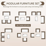 FDW Patio Furniture Set 4 Pieces Outdoor Rattan Chair Wicker Sofa Garden Conversation Bistro Sets for Yard (Brown) FDW