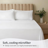 LuxClub 4 PC King Size Sheet Set Bed Sheets Deep Pockets 18" Wrinkle Free Cooling Bed Sheets Machine Washable Hotel Bedding Silky Soft - White King LuxClub