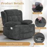 MOSGAT RV Recliner Chair, Oversized Reclining Loveseat Home Theater Seating with Cup Holders, Insert Pockets, Wall Hugger RV Recliners for Movie Room, Recline Movie Seats Gaming Sofa, Gray
