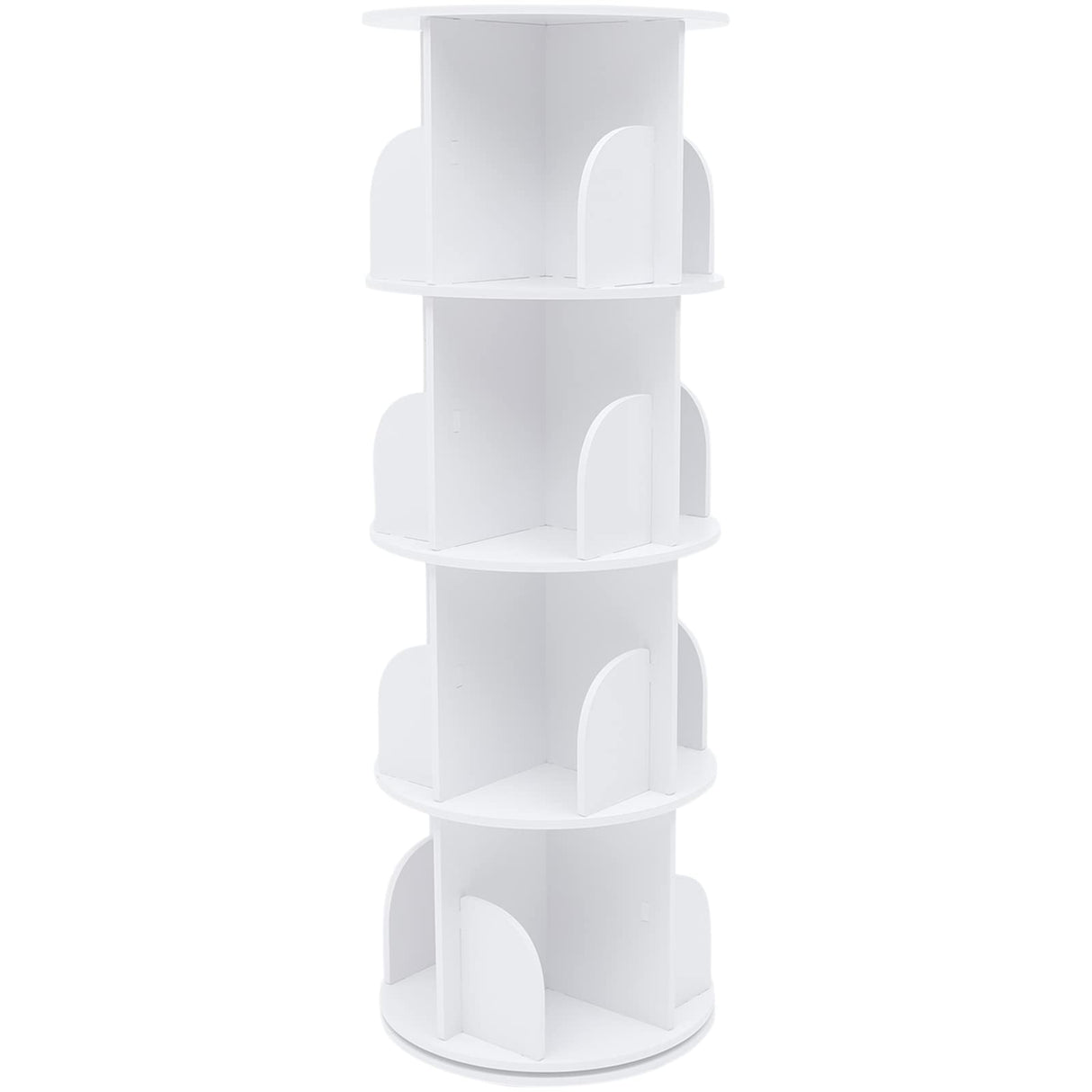 HAPPCUCOE 360° Rotating 4-Tier Bookcase - Stylish Floor Standing Organizer for Any Space HAPPCUCOE