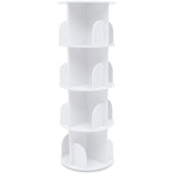 HAPPCUCOE 360° Rotating 4-Tier Bookcase - Stylish Floor Standing Organizer for Any Space HAPPCUCOE
