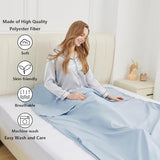 RHINSBENF Sleeping Bag Liner Camping Adult Sleep Sack Lightweight Travel Sheet for Hotel Bed Compact Ultralight Essential Cleaning Supplies Kit Travel Bedding Set for Backpacking (Blue & Single) RHINSBENF