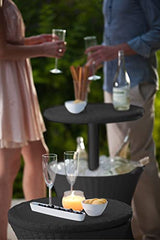 Keter Pacific Cool Bar Outdoor Patio Furniture and Hot Tub Side Table with 7.5 Gallon Beer and Wine Cooler, Dark Grey Keter