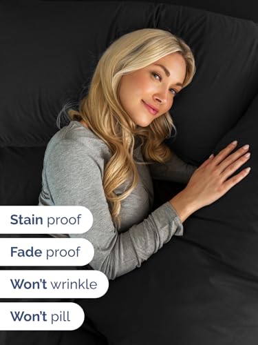Extra Deep Queen Sheet Set - 6 Piece Breathable and Cooling Sheets - Hotel Luxury Bedding for Women, Men, Kids & Teens - Easy & Secure Fit - Soft, Wrinkle Free and Comfy - Extra Deep Pockets - Black CGK Unlimited
