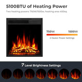 R.W.FLAME 43” Corner Electric Fireplace Mantel Wooden Surround Firebox, TV Stand with Freestanding Electric Fireplace, Remote Control, Adjustable Led Flame, 750W/1500W Black R.W.FLAME