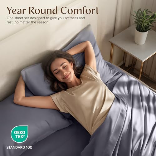 Utopia Bedding King Sheet Set – 4 Piece Bed Sheets for King Size Bed, Soft and Breathable Microfiber, Includes 1 Fitted Sheet, 1 Flat Sheet and 2 Pillowcases (Grey) Utopia Bedding
