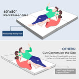 Folding Mattress Queen - Tri Fold Futon Mattress Portable Floor Mattress with Soft Breathable Cover for Guests Temporary Use Foldable Camping Sofa Bed for Back Pain Relief, 60"x80"x4" Sedefen