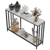Wisfor 2-Tier Marble Console Table - Modern Entryway Hallway Foyer Table, White, 47.2x11.8x30.7 inch Wisfor