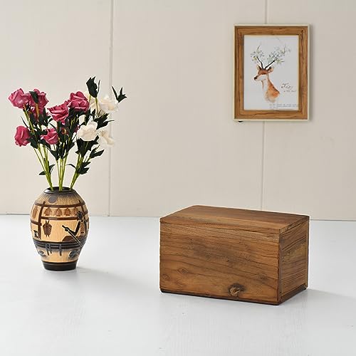 WEVOIRD Solid Barn Wood Cremation Urn for Human Ashes,Burial Urn Boxes and Casket for Adult,Funeral Wooden Urn for Man or Woman up to 240 lbs - WoodArtSupply