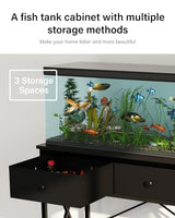 FILKO Aquarium Stand 20-29 Gallon, Metal Gallon Fish Tank Stands with Accessories Storage, Turtle/Reptile Terrariums Table,Breeder Tank Stand,Easy to Assemble(Tank not Included) (Black, 29 Gallon) FILKO