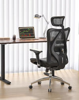 SIHOO M57 Ergonomic Mesh Office Chair, High Back Home Desk Chair with 3D Armrests, Lumbar Support and Adjustable Headrest, Comfortable Computer Chair, Big & Tall Office Chair Hold 330 LBS-Black SIHOO