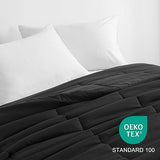NTBAY Twin Comforter - Down Alternative Comforter Duvet Insert, All Season Bedding Quilted Duvet Insert with Corner Tabs, Machine Washable, Black NTBAY